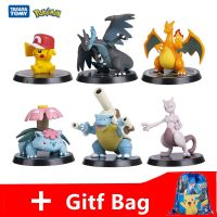 6ชิ้น/เซ็ตคอลเลกชันหุ่นสัตว์เลี้ยงโปเกมอน Pikachu Charizard Mewtwo Blastoise Venusaur Aerodactyl โมเดลตุ๊กตาฟิกเกอร์อนิเมะของเล่นเด็ก