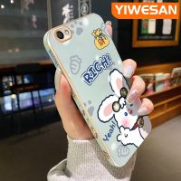 YIWESAN, เคสสำหรับ Vivo Y67 V5 V5เบา V5s การ์ตูนกระต่ายบางดีไซน์ใหม่หรูหราชุบรูปแบบขอบสี่เหลี่ยมเคสโทรศัพท์กันกระแทกคลุมทั้งหมดเคสนิ่มป้องกันเลนส์กล้อง