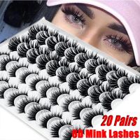 TEENKISS 20-25mm Fluffy 20 Pairs Eyes Crisscross Silk Wispy Volume Thick Lashes Extension False Eyelashes Set 6D Mink Hair Fake Eye Lashes