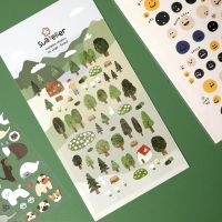 Green Forest Decorative Sticker Diary Album Label Sticker DIY Scrapbooking Stationery Stickers Escolar Stickers  Labels