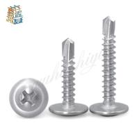 50 Pcs M4.2 Pas Sekrup 410 Stainless Steel Kepala Sekrup Hex Kepala Diri Pengeboran Sekrup Cross Bor Ekor Sekrup