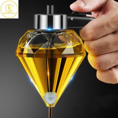 200ml Glass Diamond Oil Bottle with Handgrip Creative Seasoning Jar Kitchen Gadgets Family Condiment Bottle Herb Spice Tools
