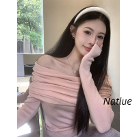 Natlux เสื้อแขนยาวผญ เสื้อคลุมหญิง เสื้อกันหนาว ผญ เสื้อสเวตเตอร์ เสื้อไหมพรมผญ เสื่อฮู้ดหญิงคู่ เสื้อแขนยาวหลวม 2023 ใหม่ 36Z230908