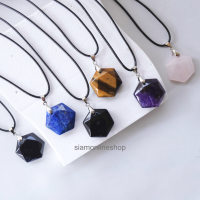 STONE PENDANT สร้อยคอ ประดับจี้หินนำโชค (เลือกหินได้) หินแท้ by siamonlineshop