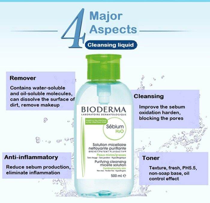 bioderma-sebium-h2o-ผลิตภัณฑ์เช็ดเครื่องสำอางค์-500ml-เหมาะกับผิวมัน-ฝาปั้ม