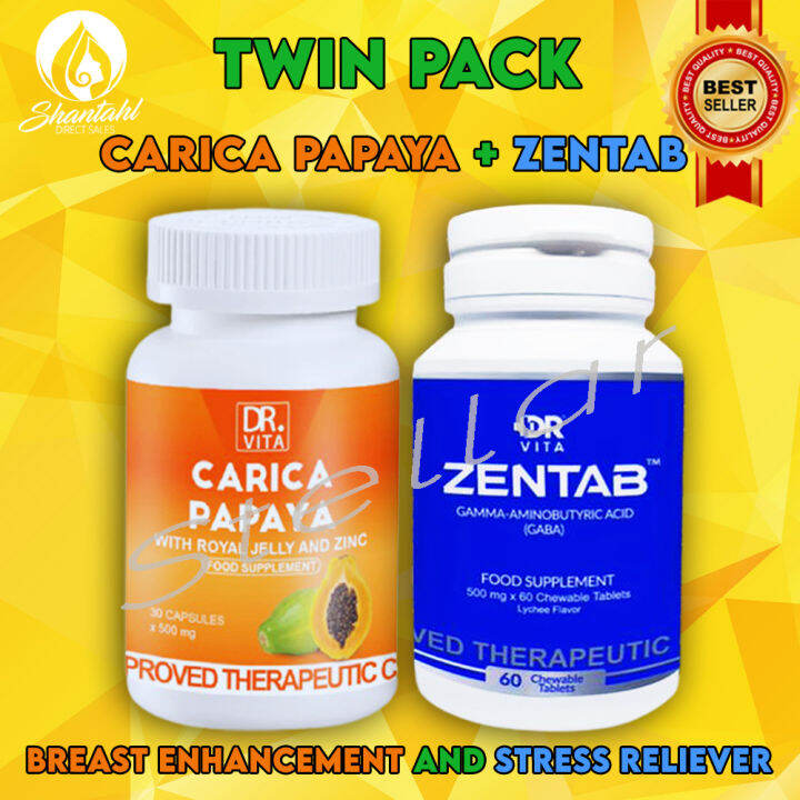 TWIN PACK OF DR. VITA CARICA PAPAYA and Dr vita Zentab with Gamma