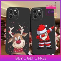 ☸ Christmas New Year Gift Santa Claus Christmas Elk Black Phone Case For IPhone 13 Pro 11 Pro Max 12 Mini XS XR 6S 8 7 Plus Cover