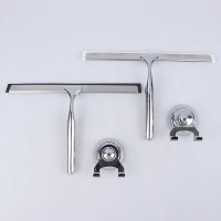 1 Set Glass Wiper Shower Squeegee Stainless Steel Window Squeegee Bathroom Car Wiper Suction Hook Bathroom Mirror Wiper Scraper