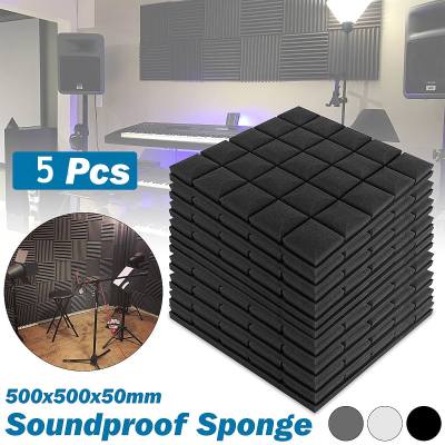 【Worth-Buy】 5 Pcs 500X500X50มม. โฟมกันเสียง Acoustic Sound Sabsorption ฟองน้ำกลองอุปกรณ์เสริม Wedge กระเบื้องยูรีเทน