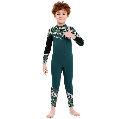 LazaraLife Kids 2.5Mm Wetsuitแขนยาวป้องกันรังสียูวีชุดว่ายน้ำความร้อน