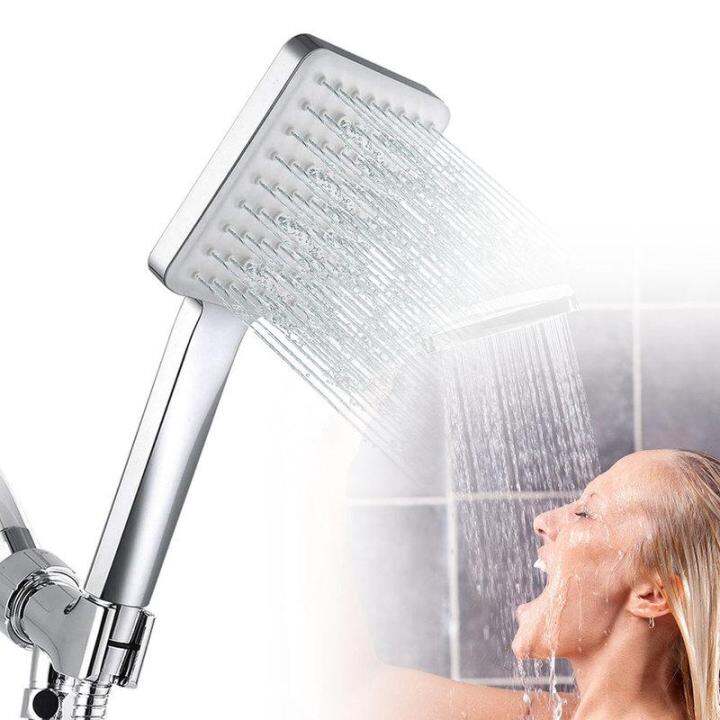 Handheld Shower Head 6Settings High Pressure Square Shower Heads with