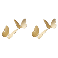 4Pcs Bathroom Brushed Gold Brass Butterfly Coat Hooks Wall Mounted Decorative Hook Hat Robe Hangers Home Decor