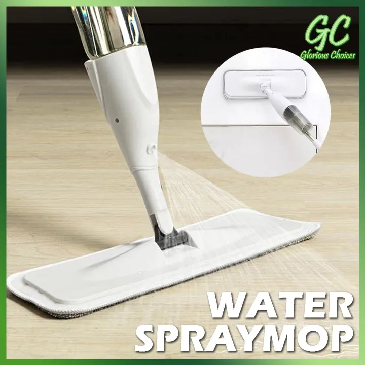 Aurora Water Spray Mop Flat Mop with Water Spray Floor Wall Mop with Refillable Spray Bottle