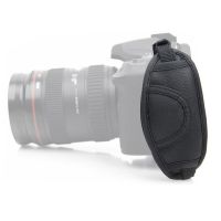 GHTPAL กล้องดิจิตอล สำหรับ Canon EOS Nikon Olympus SLR/DSLR กระเป๋ากล้องพกพา กล้อง สายรัดข้อมือหนัง มือจับ สีดำ