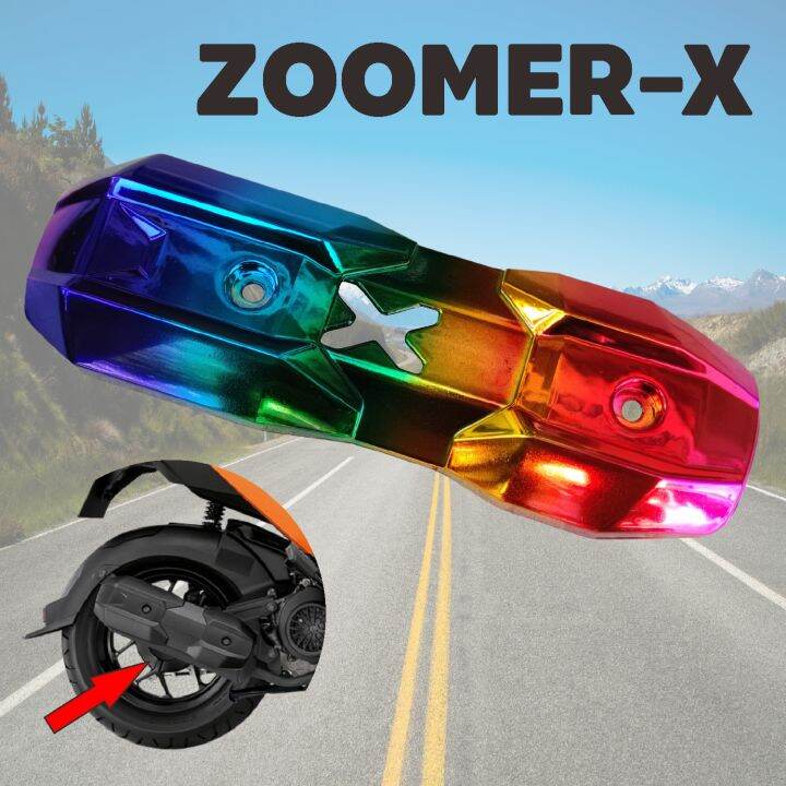 ชุด-ฝาครอบท่อ-honda-zoomer-x-สีไทเทเนียม-ชุด-ฝาครอบท่อไอเสีย-honda-zoomer-x-new