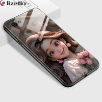 Jizetin เคสใส่โทรศัพท์แก้วสำหรับ Y77 Vivo 5G Y71 Y72 5G Y73 Y75 5G Y76 5G 5G 1801 1724กันกระแทก3D ยิ้มชุดเจ้าหญิงกระจกเทมเปอร์ฝาครอบ