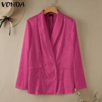 Vonda เสื้อคอปกแขนยาวลําลองสีพื้นสําหรับผู้หญิง