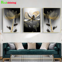 Triptych Diamond Painting Kit Golden Black Flower Light Luxury Embroidery Mosaic Cross Stitch Sale Artwork 3 pcs abstract J452