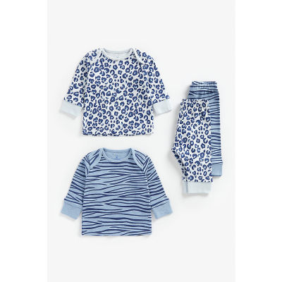 ชุดนอนเด็กเล็ก Mothercare blue animal print pyjamas - 2 pack ZA028
