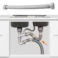 Double Head Sink Outlet Pipe 40-100cm ABS Plastic Hose 45/55mm Interface Home Bathroom KitchenToilet Down Pipe Water Sewer Tube