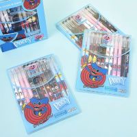 ✿● 12PCS Set Cartoon Gel Pen Hot Erasable Cute Animation Pattern Erasable Ball Pen School Supplies Office Stationery