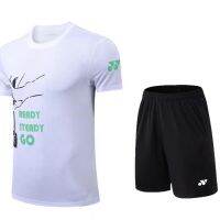 [COD] New Badminton Version Mens and Short-sleeved Couple Cultural Shirt Quick-drying Breathable Clothing