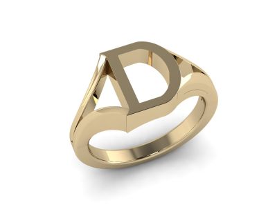 แหวนตัวอักษร D ทองคำ 14K