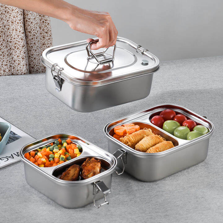 READY STOCK 304 Food-grade Stainless Steel Steamed Lunch Box Sealed ...