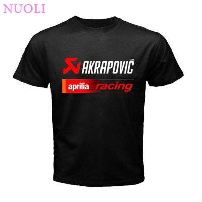 เสื้อยืด ผ้าฝ้าย พิมพ์ลาย Akrapovic Aprilia Racinger S Black Size S-Price 100 Cotto สําหรับผู้ชาย SDF2FR27888 S-5XLS-5XL