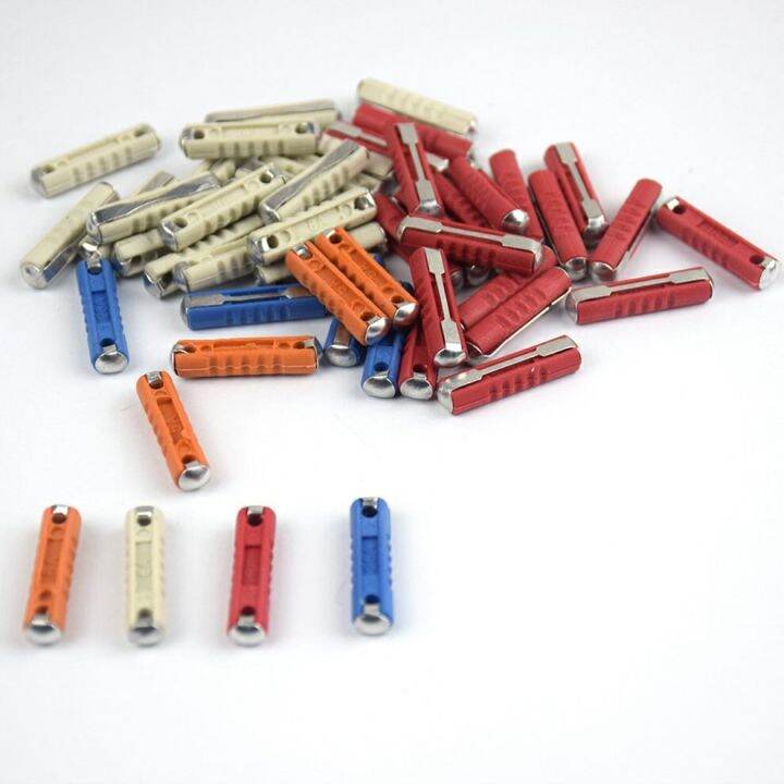 50pcs-kit-5a-8a-16a-25a-classic-car-auto-fuses-kit-aluminum-alloy-continental-car-fuse-torpedo-bullet-automotive-european-fuse-fuses-accessories