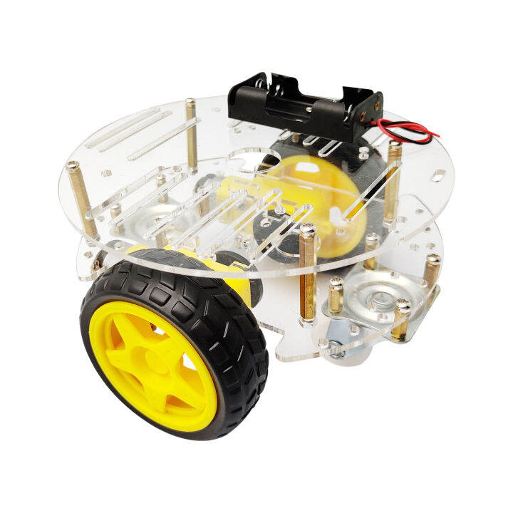 2WD Mini Round Double-Deck Smart Robot Car Chassis DIY Kit Tracing ...