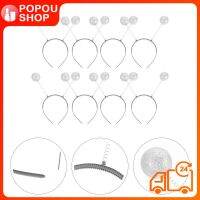 POPOUSHOP 8pcs Froth Pompom Ball Hair Bands Hair Hoops Hair Decoration เครื่องประดับผม