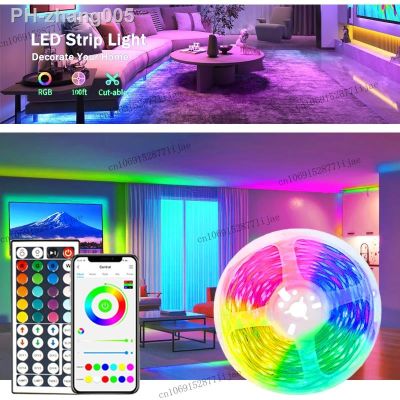 Bluetooth LED Strip Lights for Room Neon Lights RGB5050 Color Led Tape TV Backlight Decoration LED 1-5m 10m 20m 30m Luces Led