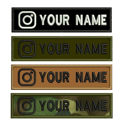 Instagram Logo Embroidery Custom Name Patches Stripes Badge Hook Backing Or Iron On For Clothes Backpacks Hat Dog Collar Adhesives Tape