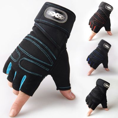 1pc ถุงมือ Weight Exercises Half Finger Lifting Gloves Body Building Training Sport Gym Fitness Gloves for Men Women