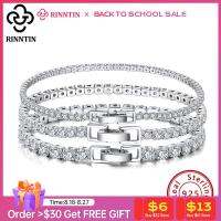 Rinntin 925 Sterling Silver Tennis Bracelets For Women Luxury 2mm 3mm 4mm Cubic Zirconia Shiny Tennis Bracelets Jewelry SB91