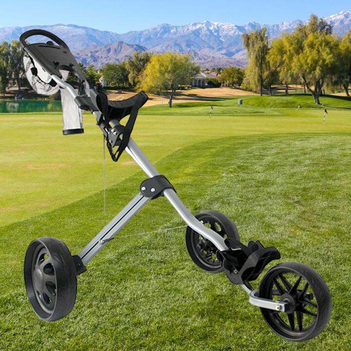 WBMOON 3 Wheel Collapsible Golf Cart, Golf Trolley, Detachable Wheels