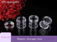 【CW】✘♦✜  5pcs Round Transparent Plastic Storage Rhinestone Glitter Jar Bottle Screw Cap