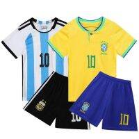 ▫∏✚ Childrens football uniform suit boys World Cup Argentina Brazil Ronaldo Messi jersey custom girls training suit