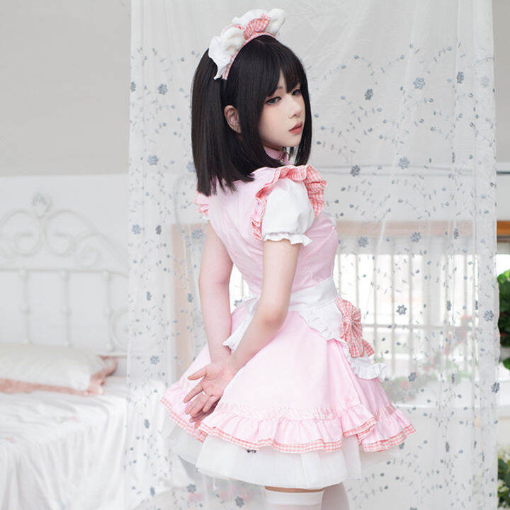 แม่บ้านแมวฮาโลวีน-cosplay-แม่บ้านแมวน่ารักสองมิติ-cos-สาวนุ่ม-lolita-ชุดเดรส