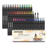 12/24/48PCS Colors Soft Brush Pens Set Non Toxic Odorless Marker Pens Drawing Pens for Drawing Supplies Painting Manga Colouring