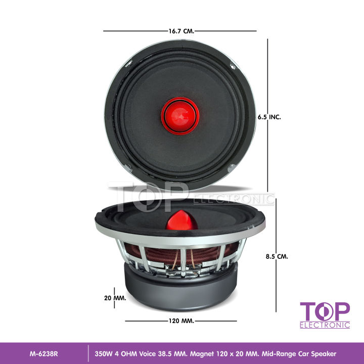 topลำโพงรถยนต์6-5นิ้วโม-โครงหล่อ-แรงสุดๆ-แมเหล็ก120-เฟสบลํก38-5-อัดได้-ลั่นๆ-จำนวน2ดอก-m-6238r-ลำโพงโม-เครื่องเสียงรถยนต์-1หรือ2ดอกเลือก-car-speaker