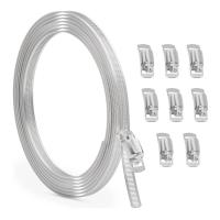 10FT Stainless Steel Hose Clamp Assortment Kit Worm Gear Band Hose Clamp Screw Pipe Clamp Fit For Duct,Tube And Fuel Line