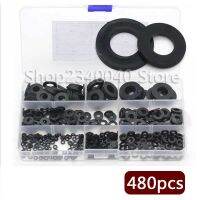 M2.5 M3 M4 M5 M6 M8 M10 M12 Black/White Plastic Nylon Washer 7 Size Flat Spacer Washer Seals Gasket O Ring Assortment Kit 480pcs