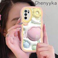 เคส Chenyyka สำหรับ OPPO A16เคส A54s A16s ลายการ์ตูนน่ารัก3D ดอกไม้สุดสร้างสรรค์เคสซิลิโคนนิ่มเคสโทรศัพท์เนื้อครีมสีใสเคสกันกระแทกป้องกันเลนส์กล้อง