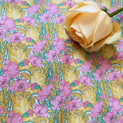 Clementina ชุดเดรสผ้าพิมพ์ดิจิตอลผ้าฝ้าย100% ลายดอกไม้80S เหมือนเสรีภาพสำหรับตัดเย็บผ้ากระโปรงออกแบบผ้าปอปลินสำหรับเด็ก