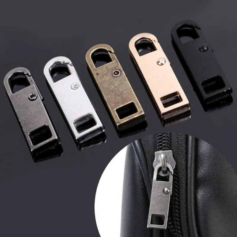 5# Metal Zipper Head Slider Puller DIY Zip Repair Kit Jacket Uniforms for  Bags Coat Wallet Sewing--4pcs