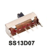 สวิทช์ เลื่อน Slide switch Toggle switch 4 ขา ขนาด 4.3x12.7mm #สวิทช์เลื่อน(4ขา,SS13D07) (1 ตัว)