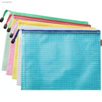 ☄卐✐ 6Pcs A3 A4 A5 A6 Waterproof Plastic Zipper Paper File Folder Book Pencil Pen Case Bag File Document Bags Office Student Supply