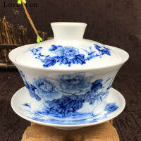 Blue and white teapot Dehua retro restored blue and white porcelain tea set Chinese big teapot single pot Kungfu tea set